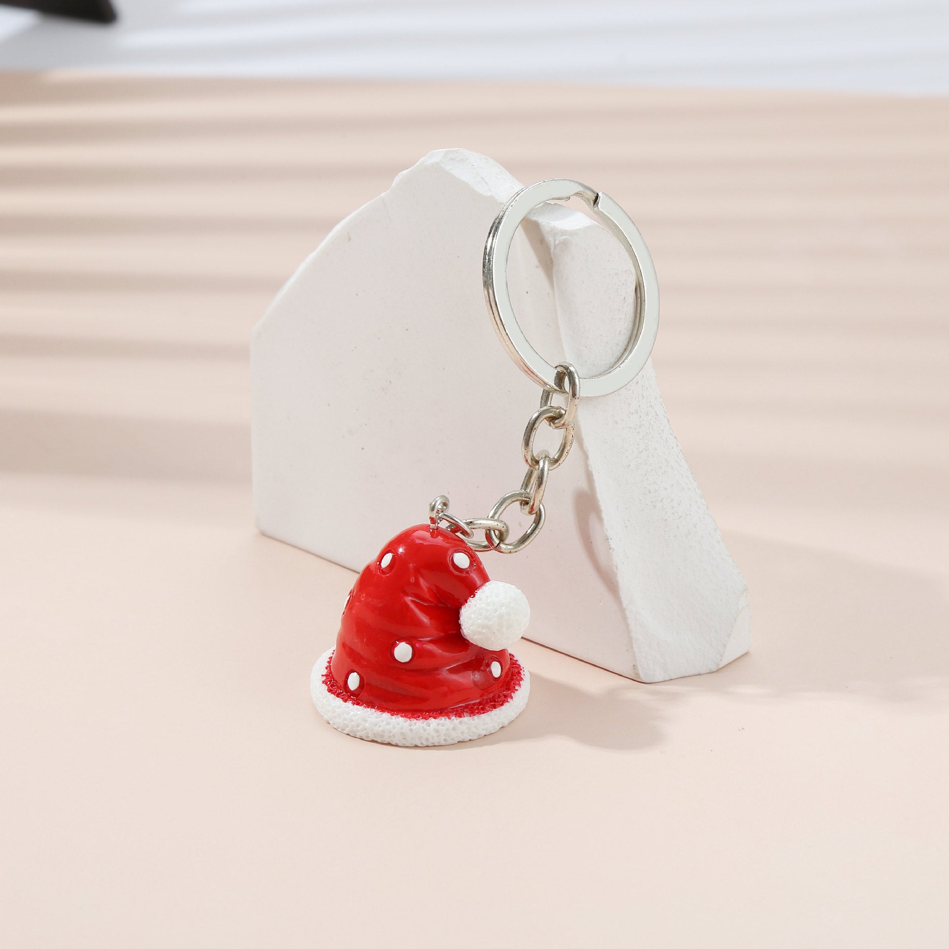 Metal al por mayor de Metal Santa Snowflake Keychain